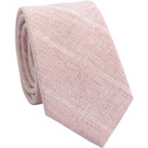 Mens Skinny Tie Cotton Linen Solid Slim Necktie 2.5 Inch Wedding Party